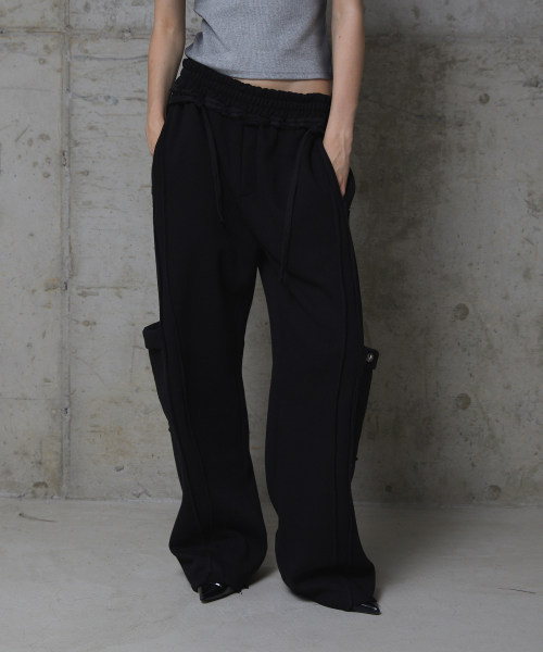Utility Pocket Wide Pants (Black)