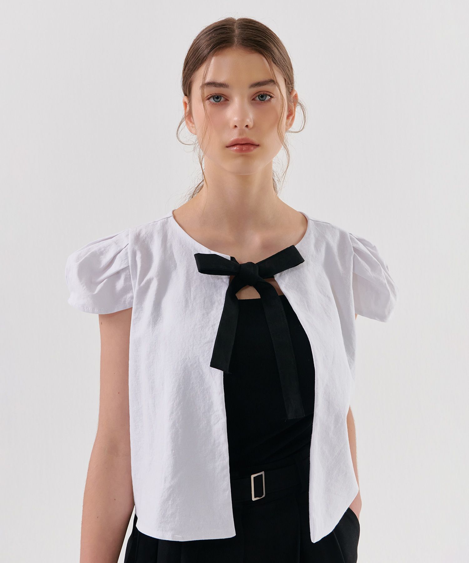 MUSINSA公式 CAMINO Ribbon Blouse White