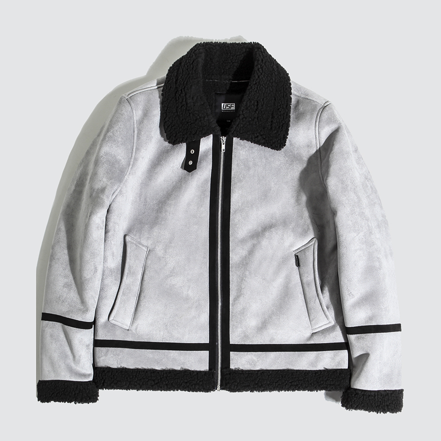 어반스터프(URBANSTOFF) USF Suede Mouton Jacket Ash Gray - 139,000 | 무신사 스토어