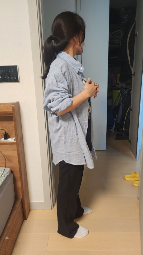 레이디 볼륨(LADY VOLUME) Overfit linen basic shirt_sky blue 후기