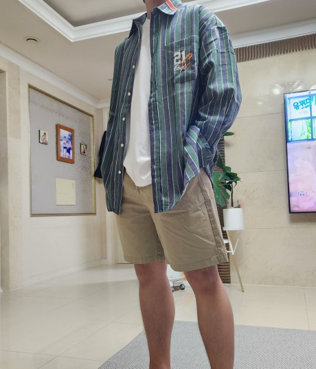 로맨틱크라운(ROMANTIC CROWN) 90S STRIPED SHIRT_GREEN - 사이즈 & 후기 | 무신사