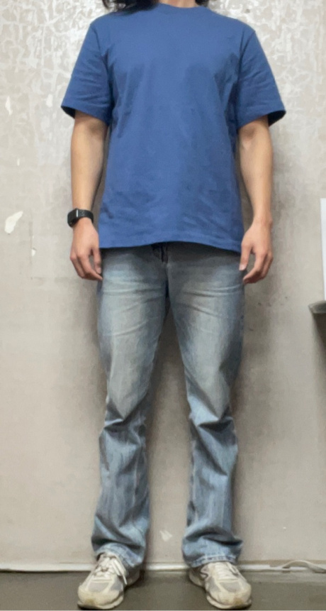 무신사 스탠다드(MUSINSA STANDARD) 베이식 크루 넥 반팔 티셔츠 [그레이쉬 블루] 후기