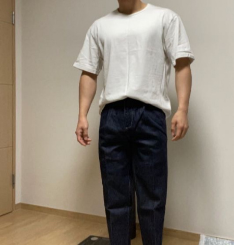 피스워커(PIECE WORKER) One Tuck Trousers Medium Blue / New Tapered - 89,000 | 무신사 스토어