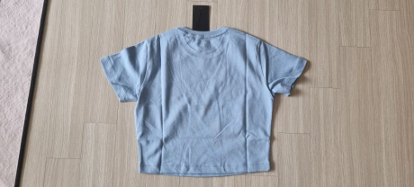 무신사 스탠다드(MUSINSA STANDARD) 우먼즈 크루 넥 크롭 반팔 티셔츠 [스카이 블루] 후기