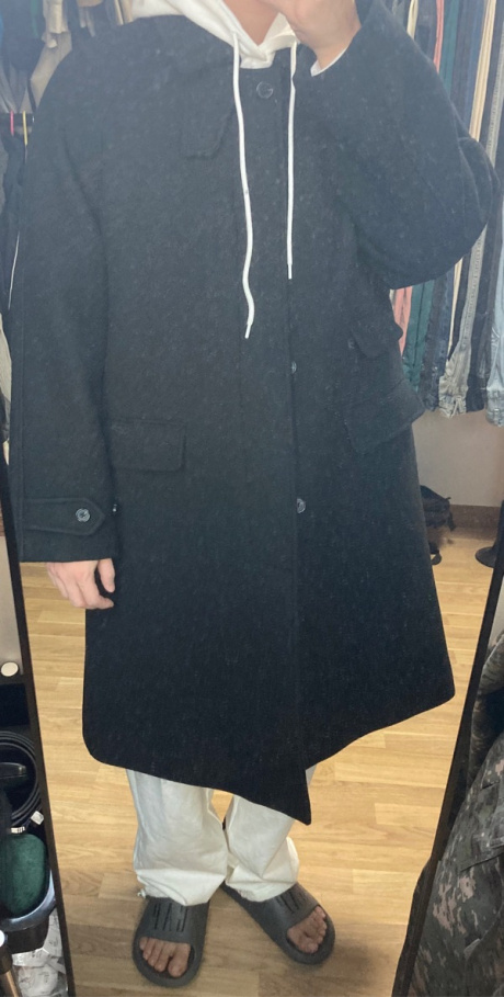 유니폼브릿지(UNIFORM BRIDGE) wool balmacaan coat black 후기