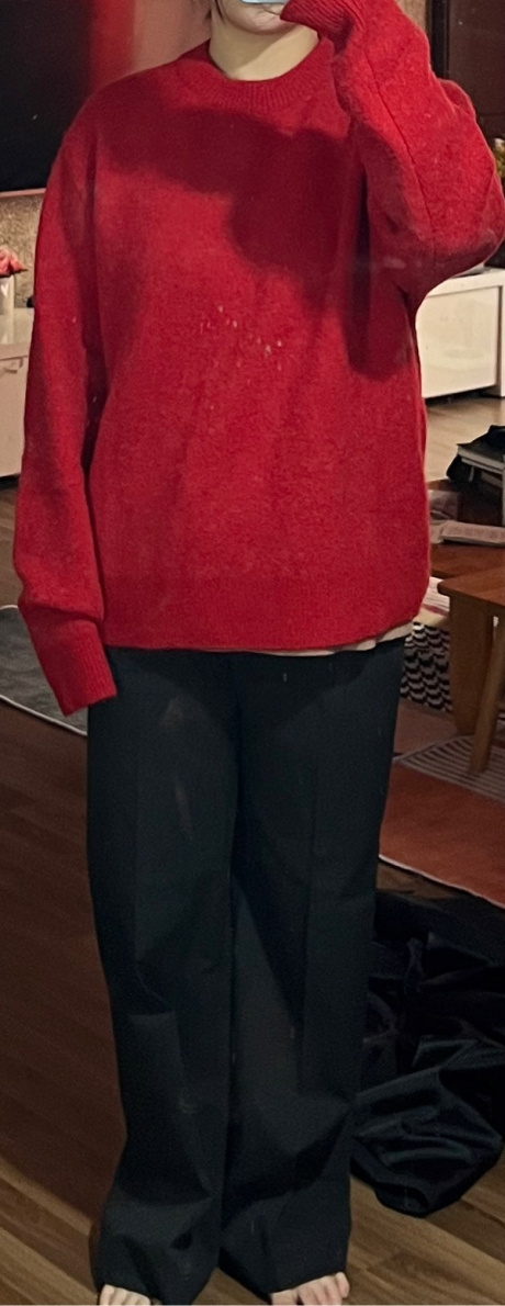 노우웨이브(KNOW WAVE) 모헤어 자카드 스웨터 KNT008m(RED) 후기
