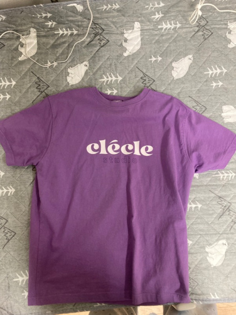 클레클레(CLECLE) curve logo tee (purple) 후기