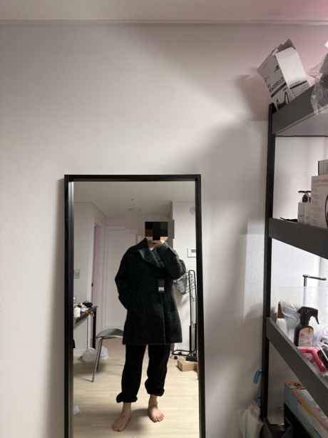 메종미네드(MAISON MINED) HAIRY OVERSIZED HALF COAT CHARCOAL - 104,700 | 무신사 스토어