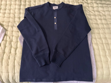 브론슨(BRONSON) Vintage Long Sleeve Henley Shirt Navy 후기
