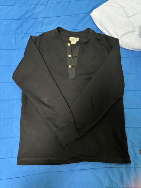 브론슨(BRONSON) Vintage Long Sleeve Henley Shirt Black 후기