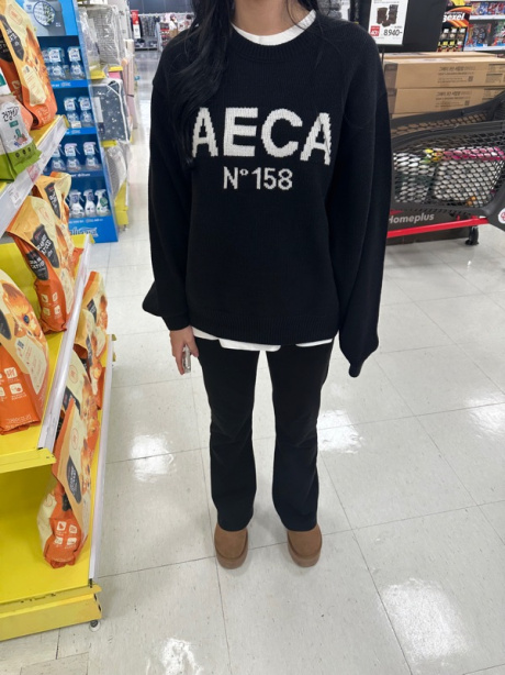 에이카화이트(AECA WHITE) AECA BIG LOGO WOOL KNIT-BLACK 후기