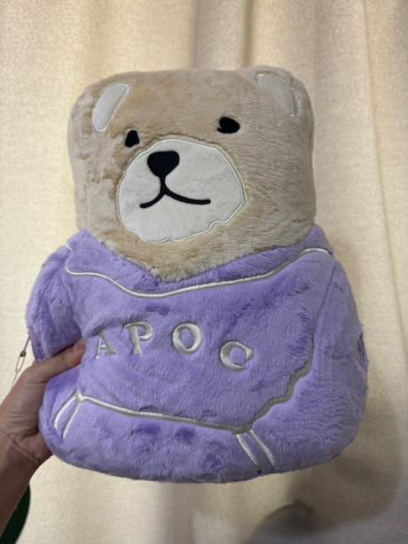 어피스오브케이크(APIECEOFCAKE) Signature Bear Cushion&Blanket_Violet 후기