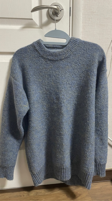 굿라이프웍스(GLW) 마일드 보카시 크루넥 스웨터 오버핏 니트 블루 후기