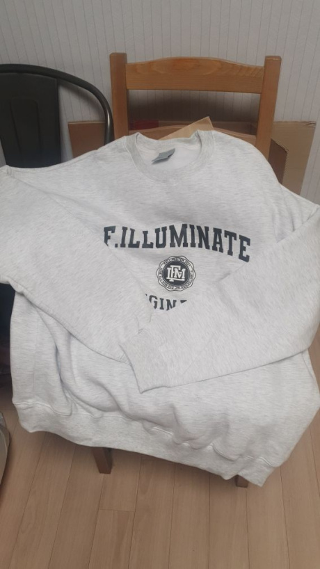 필루미네이트(FILLUMINATE) 오버핏 베네핏 로고 스웨트 셔츠-라이트 그레이 후기