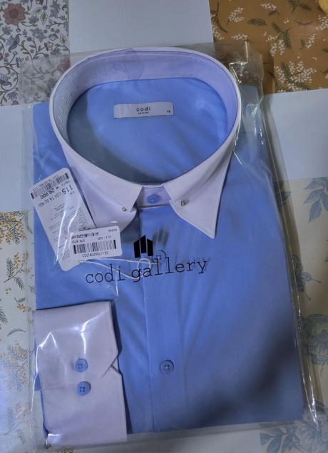 코디갤러리(CODIGALLERY) [95130 SIZE] 블루 클레릭 핀홀카라 셔츠 후기