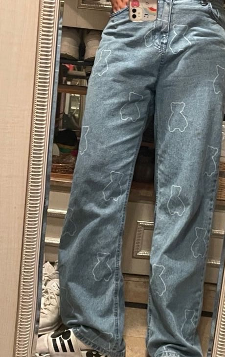 아코스튜디오스페이스(AQOstudiospace) AQO BEAR PATTERN DENIM PANTS BLUE - 사이즈 & 후기 | 무신사