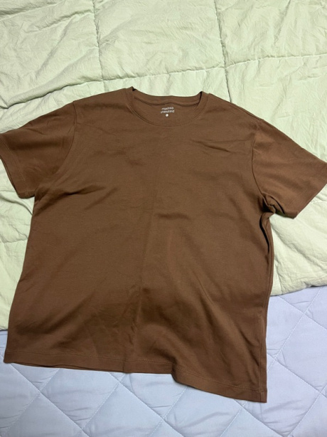 무신사 스탠다드(MUSINSA STANDARD) 우먼즈 베이식 크루 넥 반팔 티셔츠 [토피 브라운] 후기
