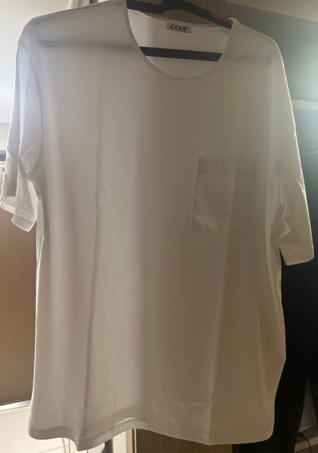 쿠어(COOR) 수피마 코튼 세미오버핏 U넥 티셔츠 (화이트) 후기