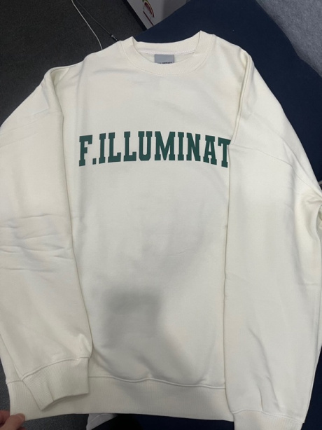 필루미네이트(FILLUMINATE) 오버핏 아치 로고 스웨트 셔츠-크림 후기