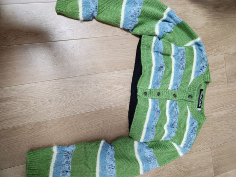 스컬프터(SCULPTOR) Underboob Cable Knit Cardigan Multi Green 후기