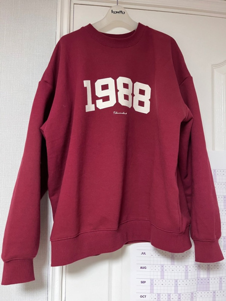필루미네이트(FILLUMINATE) 오버핏 1988 스웨트 셔츠-와인 후기