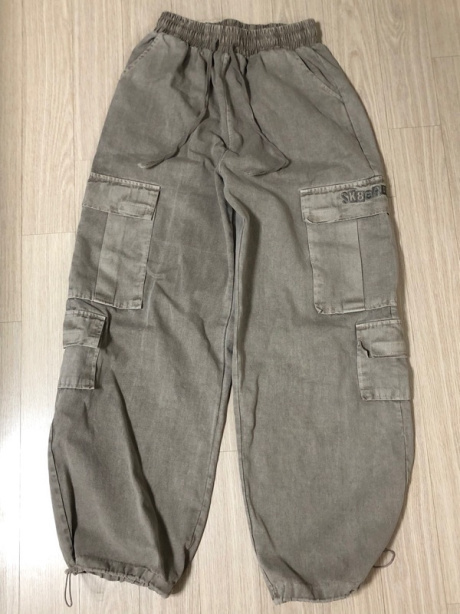 스케이터락(SK8ER ROCK) Pigment cotton cargo string wide pants beige 후기