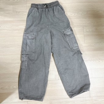 스케이터락(SK8ER ROCK) Pigment cotton cargo string wide pants dark gray 후기