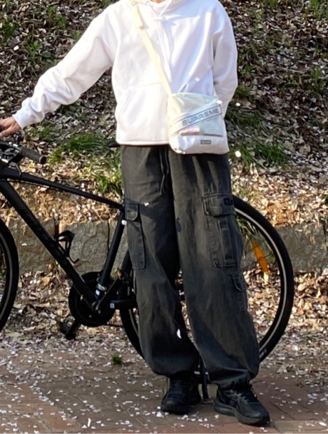 스케이터락(SK8ER ROCK) Pigment cotton cargo string wide pants dark gray 후기