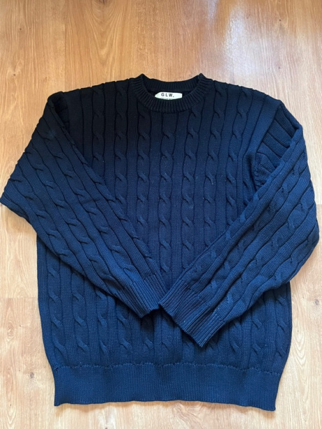굿라이프웍스(GLW) 오버핏 케이블 스웨터 니트 블랙 후기