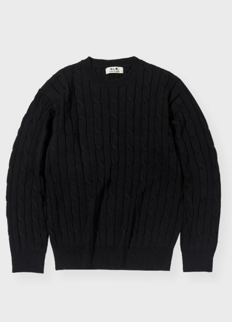 굿라이프웍스(GLW) 오버핏 케이블 스웨터 니트 블랙 후기