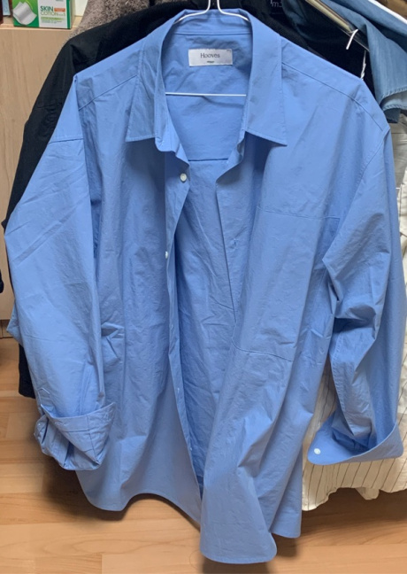 후브스(HOOVES) 사이드 오픈 오버핏 셔츠  [블루] 후기
