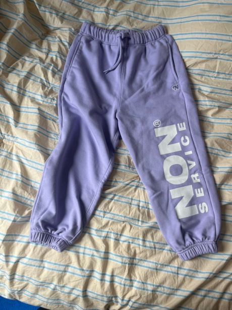 논서비스(NON SERVICE) Over Fit Logo Sweatpants Lavender 후기