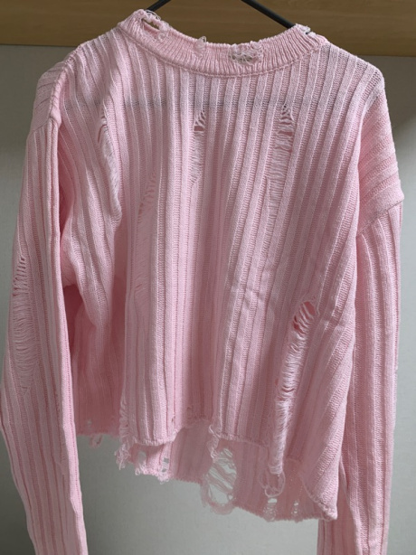 미드나잇 무브(MIDNIGHT MOVE) damage knit (pink) 후기