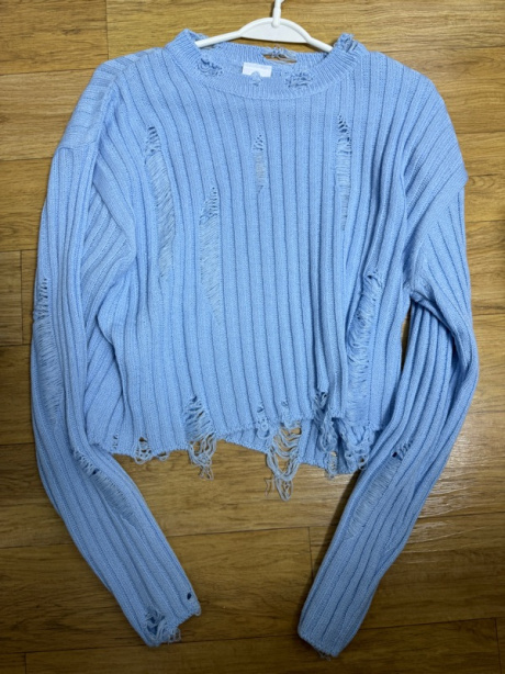 미드나잇 무브(MIDNIGHT MOVE) damage knit (sky blue) 후기