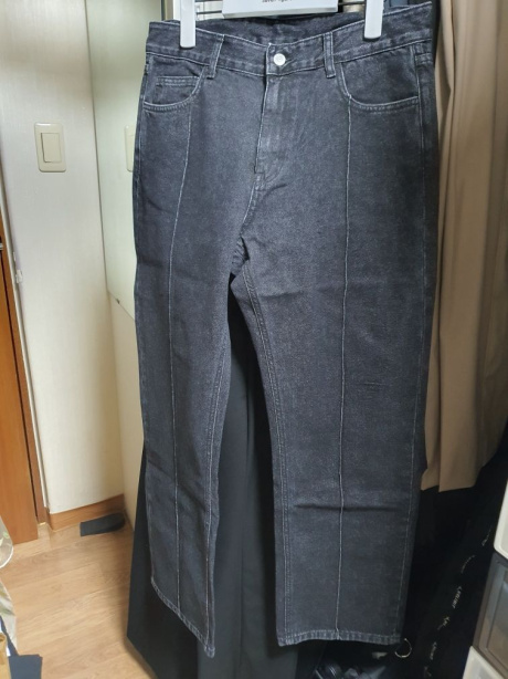 유니폼브릿지(UNIFORM BRIDGE) pin tuck wide denim pants black washed 후기