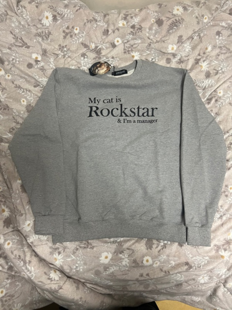 조거쉬(JOEGUSH) My cat is Rockstar Sweatshirts (Grey/Black) 후기