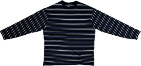 무신사 스탠다드(MUSINSA STANDARD) 멀티 스트라이프 릴렉스드 긴팔 티셔츠 1 [블랙/블루] 후기