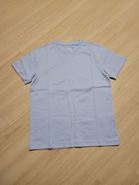 무신사 스탠다드(MUSINSA STANDARD) 우먼즈 베이식 크루 넥 반팔 티셔츠 [세레니티 블루] 후기