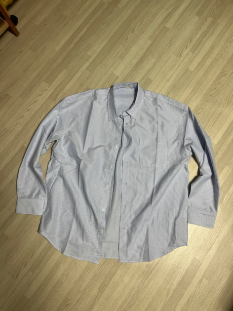드로우핏(DRAW FIT) [드로우핏X깡스타일리스트] 코지드 스트라이프 셔츠 [SKY BLUE] 후기