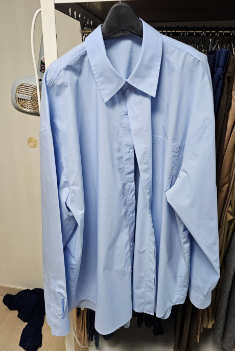 드로우핏(DRAW FIT) [드로우핏X깡스타일리스트] 페이퍼 코튼 오버핏 셔츠 [SKY BLUE] 후기