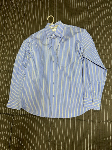블랭크룸(BLANK ROOM) 스트라이프 셔츠 (KUWAMURA fabric)_JASPER BLUE 후기