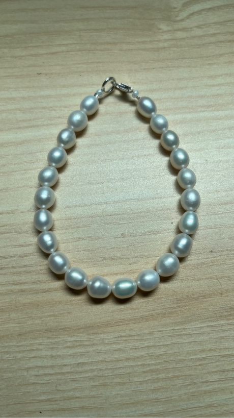 봉보(BONBEAU) Relief water pearl simple Bracelet 릴리프 밥풀 담수진주 레이어드 팔찌 6mm 후기