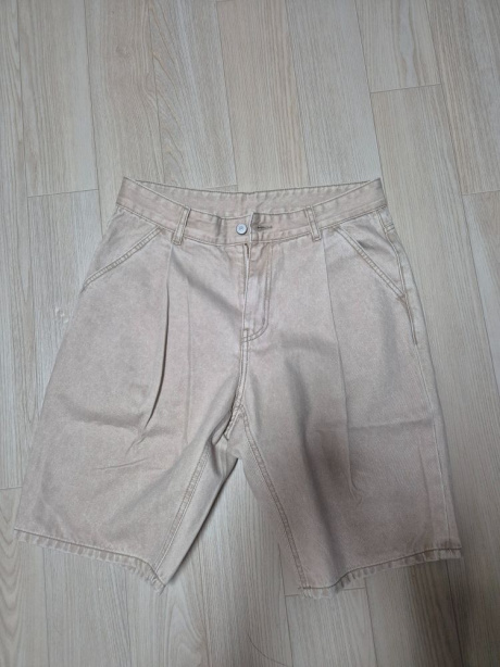 유니폼브릿지(UNIFORM BRIDGE) one tuck denim surfur dyeing shorts beige 후기