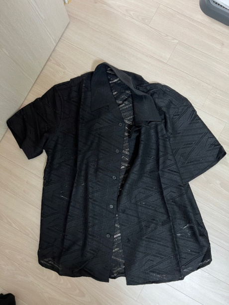 드로우핏(DRAW FIT) 스칼렙 오픈카라 반팔 셔츠 [BLACK] 후기
