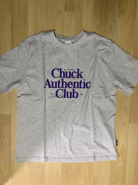 척(CHUCK) 어센틱 클럽 반팔 티셔츠 (라이트 그레이) 후기