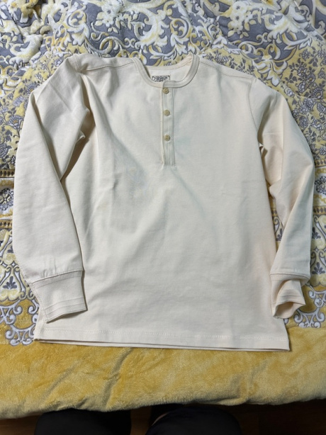 브론슨(BRONSON) Vintage Long Sleeve Henley Shirt Apricot 후기