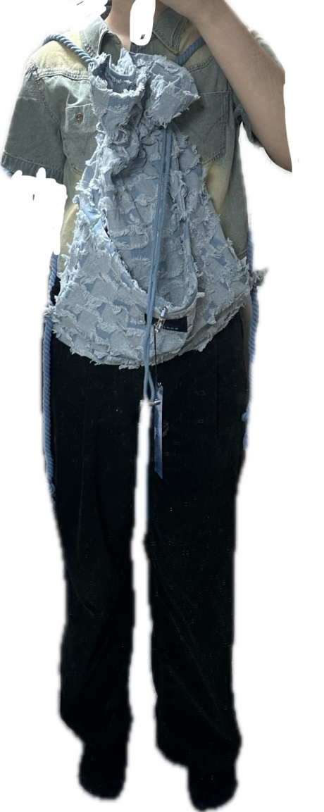 쎄르페(SSERPE) 체커보드 데님 방랑자 가방 라이트 블루 후기