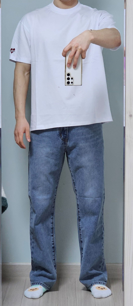 비욘드클로젯(BEYOND CLOSET) 노맨틱 스몰 로고 베이직 반팔 티셔츠 화이트 후기
