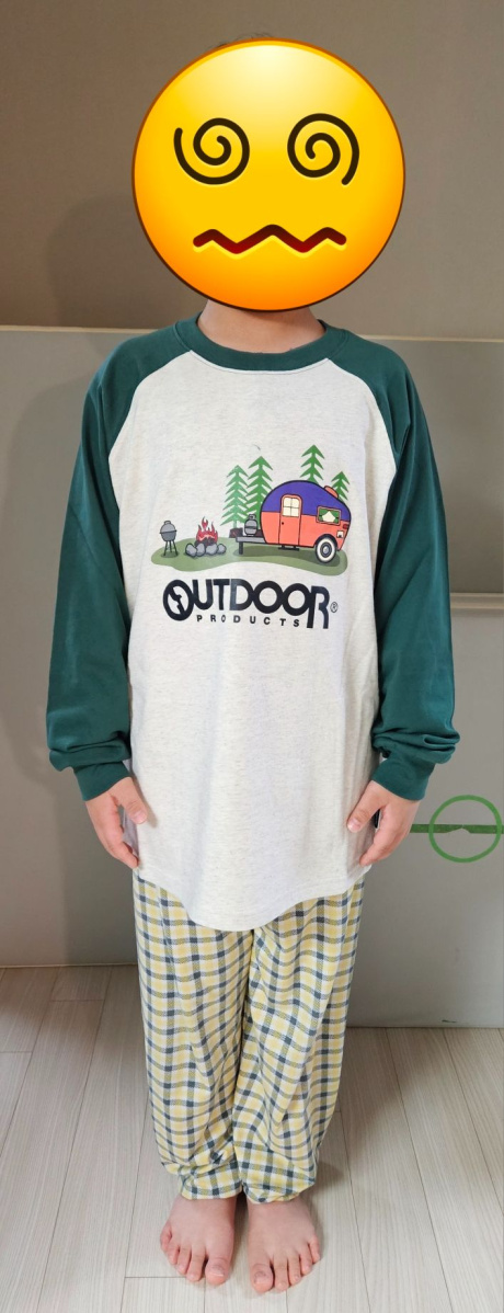 아웃도어 프로덕츠 키즈(OUTDOOR PRODUCTS KIDS) 캠핑 그래픽 컬러 블록 레글런 티셔츠 (그린) OD233ILS06_GRN 후기