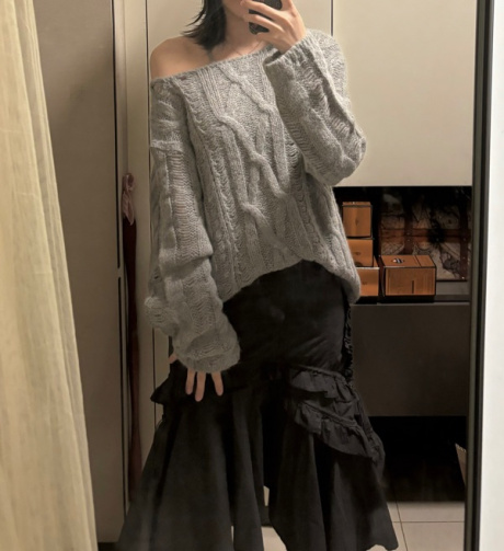 스컬프터(SCULPTOR) Cotton Flower Frill Midi Skirt Charcoal 후기